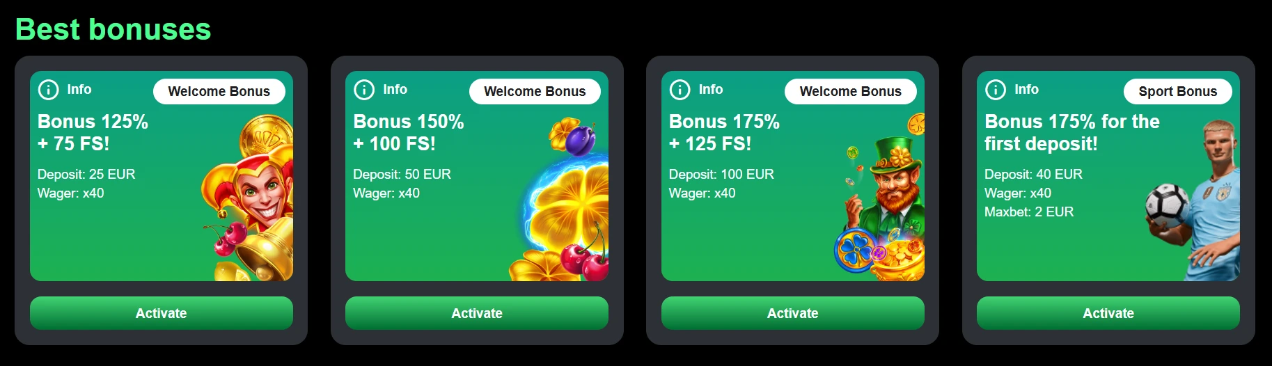 patrickspins casino bonusses