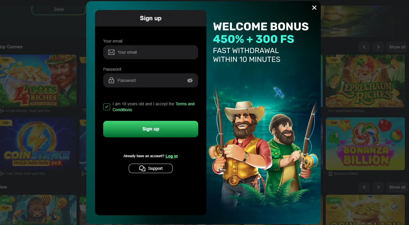 patrickspins casino register